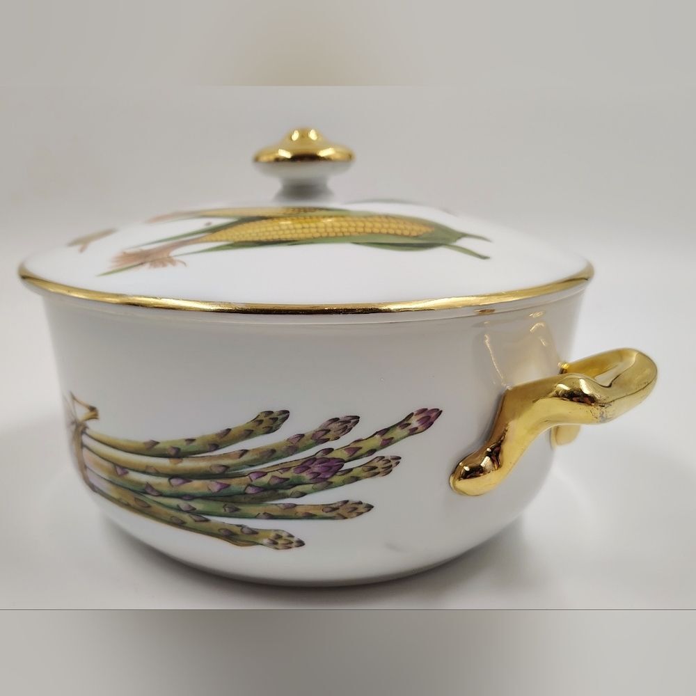 Royal Worcester Evesham Vintage White & Gold Porcelain Covered Serving Dish - Picture 6 of 16